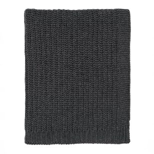 KOO Chloe Recycled Knit Throw Charcoal 130 x 180 cm