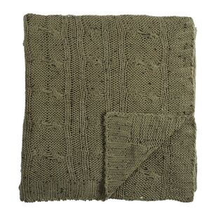 KOO Lara Cable Knit Throw Moss 130 x 180 cm