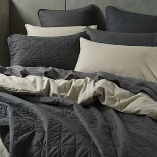 KOO Loft Linen Coverlet Charcoal