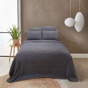 KOO Loft Linen Coverlet Charcoal