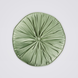 KOO Maddie Round Piped Velvet Cushion Sage 40 x 40 x 10 cm