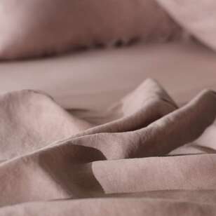 KOO Washed Linen Flat Sheet Rose