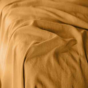 KOO Washed Linen Flat Sheet Turmeric