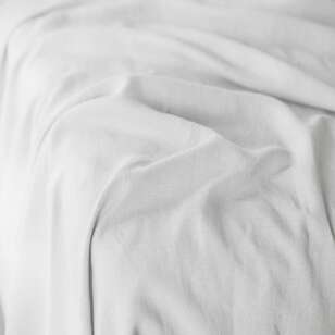 KOO Washed Linen Flat Sheet White