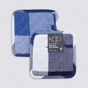 KOO Sorrento Pot Holder 2 Pack Blue 18 x 18 cm