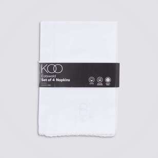 KOO Cotswald Napkin 4 Pack White 45 x 45 cm