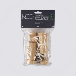 KOO 33 mm Hampton Single Bracket 2 Pack Natural