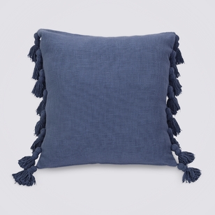 KOO Faye Cotton Slub Cushion Blue 50 x 50 cm