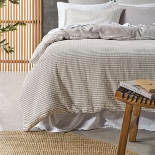 KOO Elite Nadine Stripe Jacquard Quilt Cover Set White