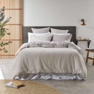 KOO Elite Nadine Stripe Jacquard Quilt Cover Set White