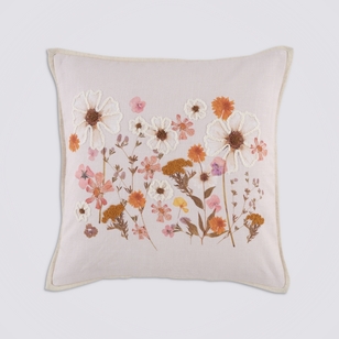 KOO Iris Printed and Embroidered Cushion Multicoloured 50 x 50 cm