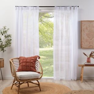 KOO Meeko Sheer Pinch Pleat Curtains White