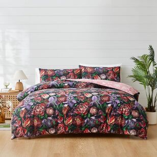 KOO Printed Washed Cotton Willow Quilt Cover Set Multicoloured Queen