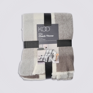 KOO Elle Check Throw Grey 130 x 180 cm