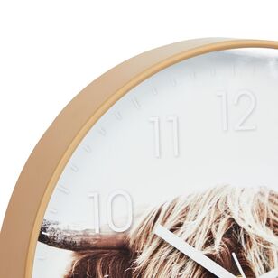 Frame Depot Highland Cow Clock Multicoloured 34 cm