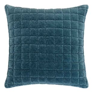 KOO Arden Quilted Velvet Cushion Teal 50 x 50 cm