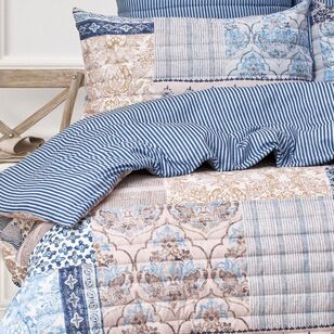 KOO Venezia Quilted Quilt Cover Set Blue