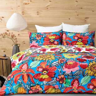 KOO Kirsten Katz Orchids Quilt Cover Set  Orange