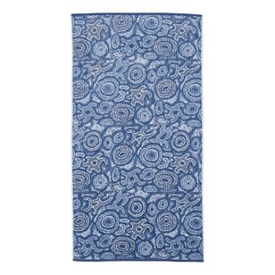 KOO Warlu Joy Nangala Brown Beach Towel Blue 95 cm x 175 cm