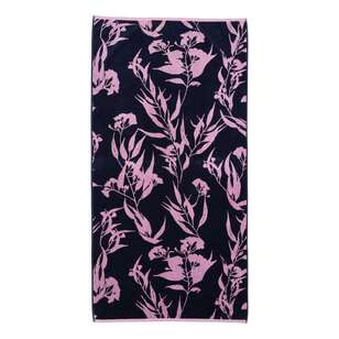 KOO Jacquard Beach Towels Floral Pink 80 x 160 cm