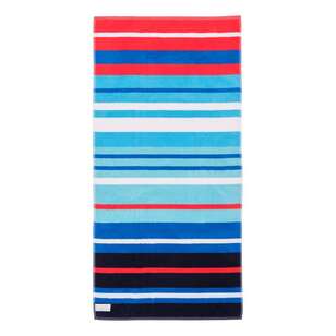 KOO Jacquard Beach Towels Freddie Stripe Navy 80 x 160 cm