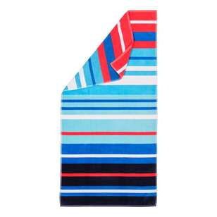 KOO Jacquard Beach Towels Freddie Stripe Navy 80 x 160 cm