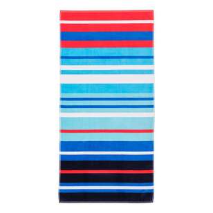 KOO Jacquard Beach Towels Freddie Stripe Navy 80 x 160 cm