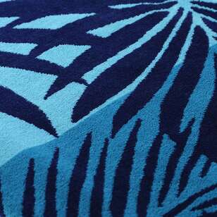 KOO Jacquard Beach Towels Noah Palm Blue 80 x 160 cm