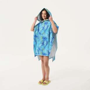 KOO Adult Palm Hooded Towel Teal 100 cm x 180 cm