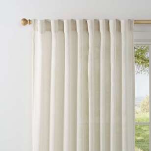 KOO Bronte Boucle Room Darkening Concealed Tab Top Curtains Nat