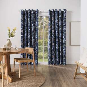 KOO Jocelyn Proust Moonlit Floral Blockout Eyelet Curtains Blue