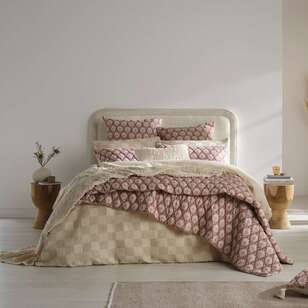 KOO Chenille Cotton Checker Quilt Cover Set Natural