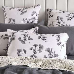 KOO Printed Cotton Sateen Quilt Cover Set Natural/Charcoal