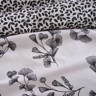 KOO Printed Cotton Sateen Quilt Cover Set Natural/Charcoal