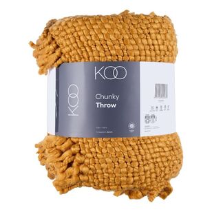 KOO Chunky Woven Throw Gold 130X170Cm