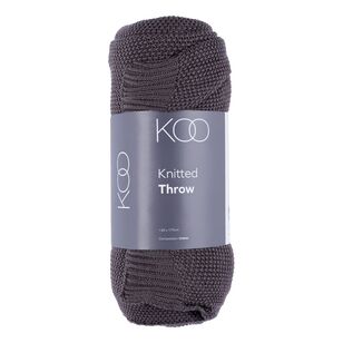 KOO Cotton Knit Throw Grey 130X170Cm