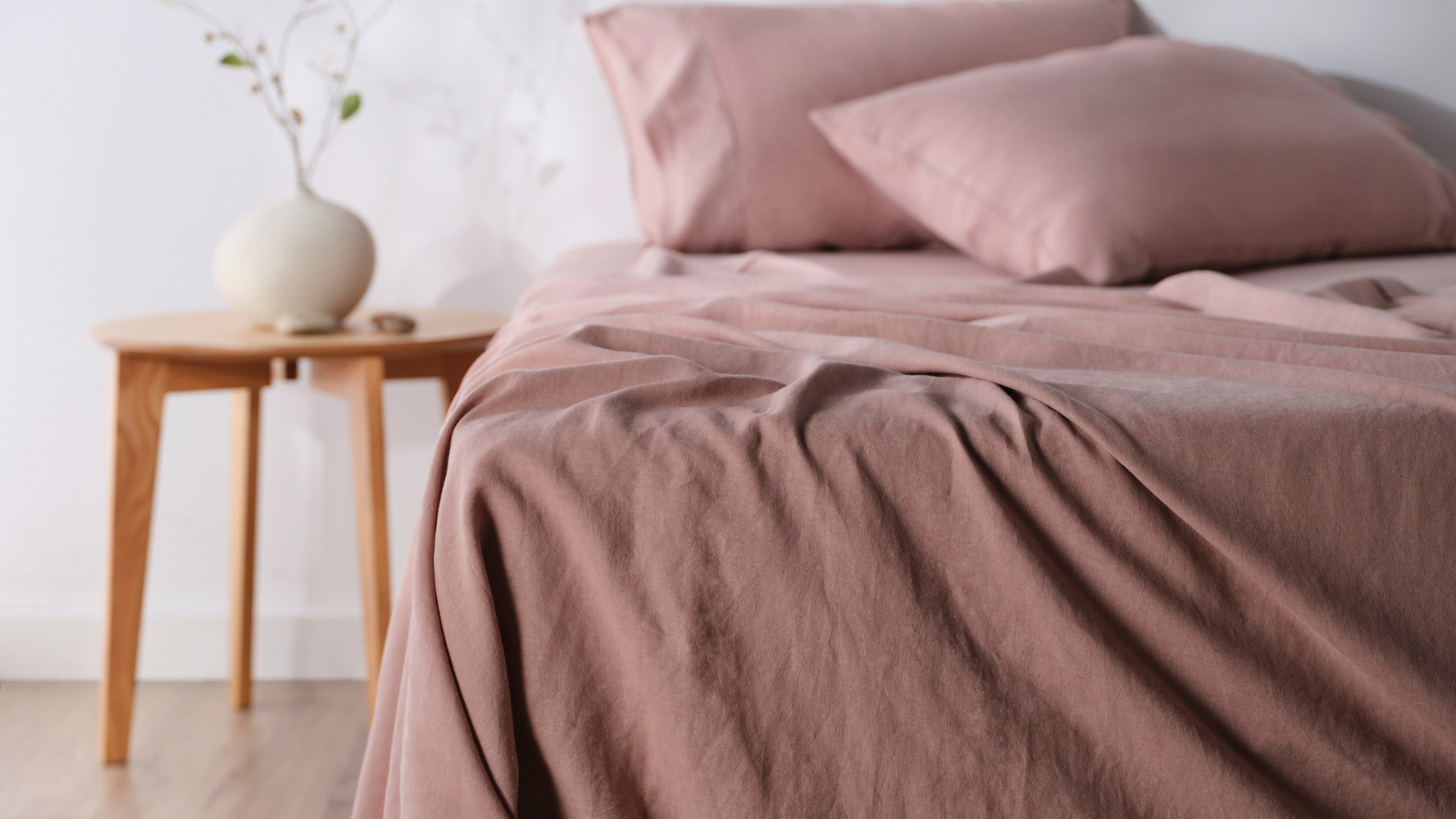 KOO bed sheet set in dusty pink